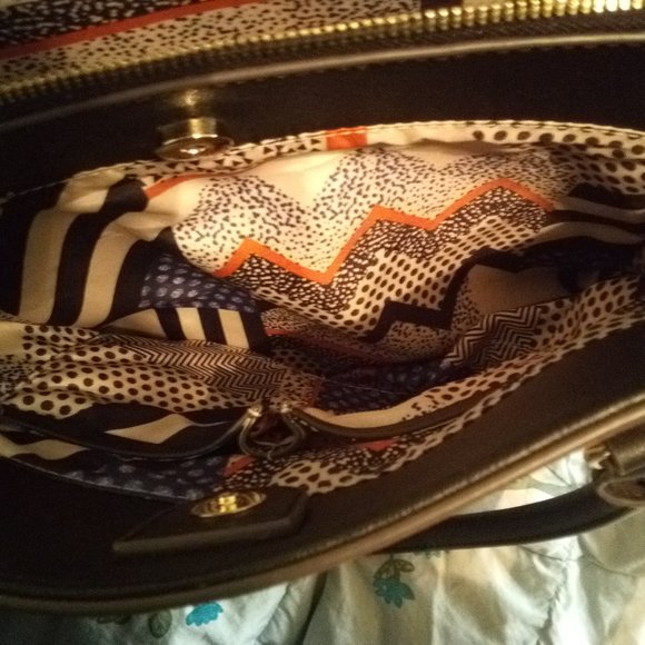 Anne Klein, Large Purse, Tan/Black Purse, Tote Bag - Picture 5 of 5